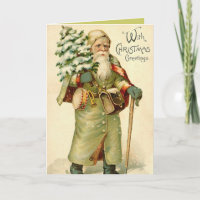 Vintage Christmas Card Santa