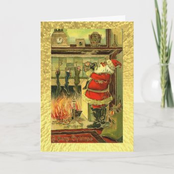 Vintage Christmas Card - Santa  Stockings by lkranieri at Zazzle
