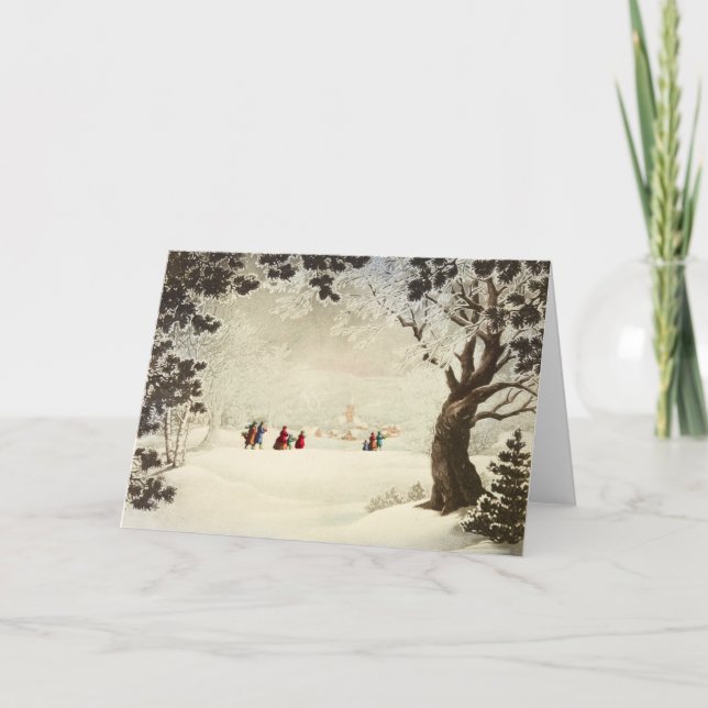 Vintage Christmas Card | Snowy Landscape (Front)