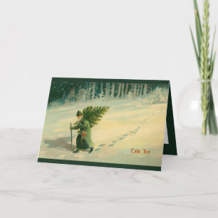 Vintage Christmas card & vintage verse "Take Joy"