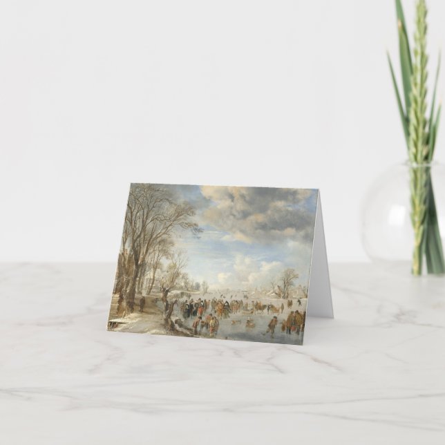 Vintage Christmas Card WINTER IN HOLLAND (1645) (Front)