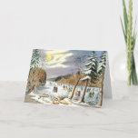 Vintage Christmas Card With Landscape Scene at Zazzle