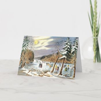 Vintage Christmas Card With Landscape Scene by lko922 at Zazzle