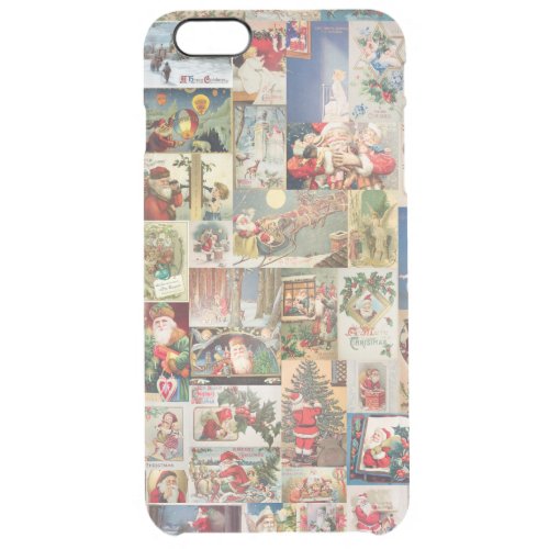 Vintage Christmas Cards Holiday Pattern Clear iPhone 6 Plus Case