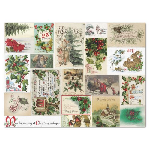 VINTAGE CHRISTMAS  CARDS TISSUE PAPER