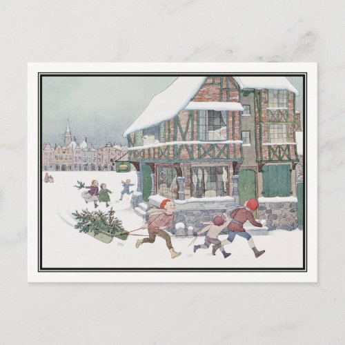 Vintage Christmas Carol by H Willebeek Le Mair Holiday Postcard