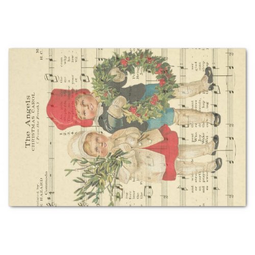 Vintage Christmas Carol Music Sheet Festive Kids