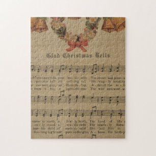 Vintage Christmas Carol Music Sheet Jigsaw Puzzle