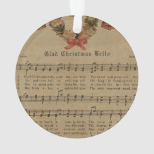 Vintage Christmas Carol Music Sheet Ornament