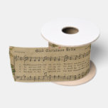 Vintage Christmas Carol Music Sheet Satin Ribbon