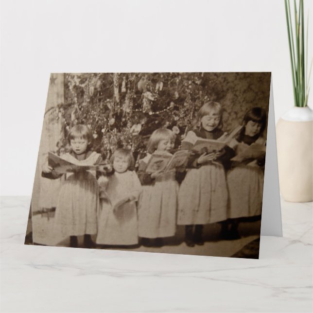 Vintage Christmas Carol Stereoview Card (Front)