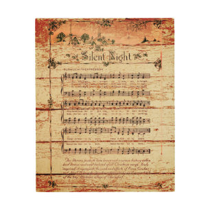 Vintage Christmas carol Wood Wall Art