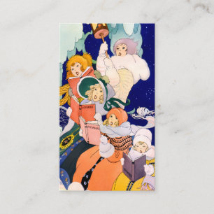 Vintage Christmas Carolers Under the Stars Enclosure Card