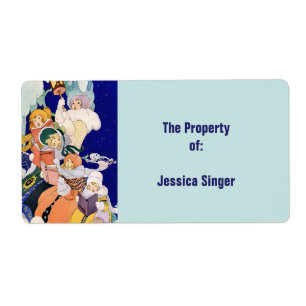 Vintage Christmas Carolers Under the Stars Label