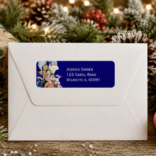 Vintage Christmas Carolers Under the Stars Label