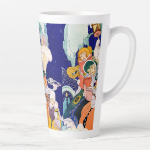 Vintage Christmas Carolers Under the Stars Latte Mug