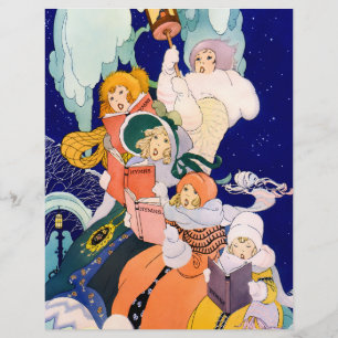 Vintage Christmas Carolers Under the Stars Letterhead