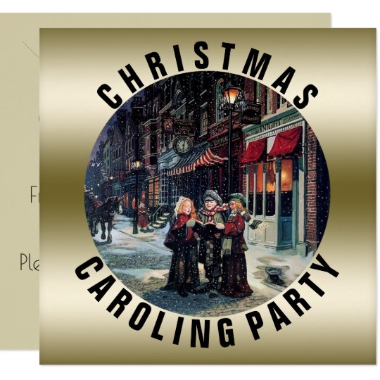 Vintage Christmas Caroling Party | Gold Victorian Invitation | Zazzle.com