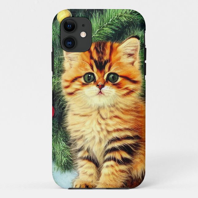 Vintage Christmas Cat Case-Mate iPhone Case (Back)