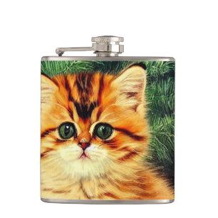 Vintage Christmas Cat Flask