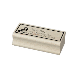 Vintage Christmas Cat Lady Art Rubber Stamp