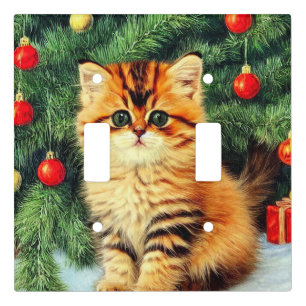 Vintage Christmas Cat Light Switch Cover