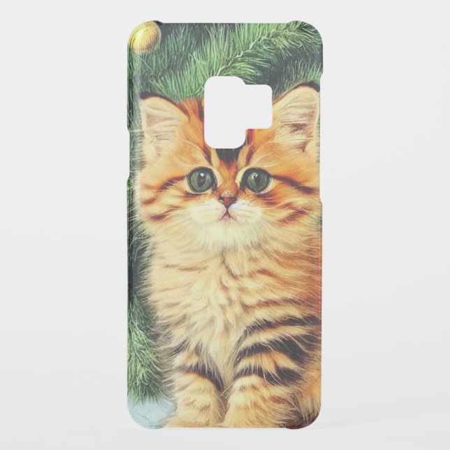 Vintage Christmas Cat Uncommon Samsung Galaxy Case (Back)