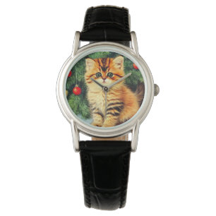 Vintage Christmas Cat Watch