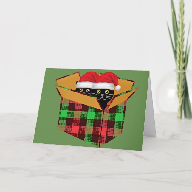 Vintage Christmas Cats Card (Front)