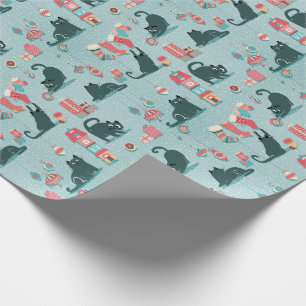 Vintage Christmas cats Wrapping Paper