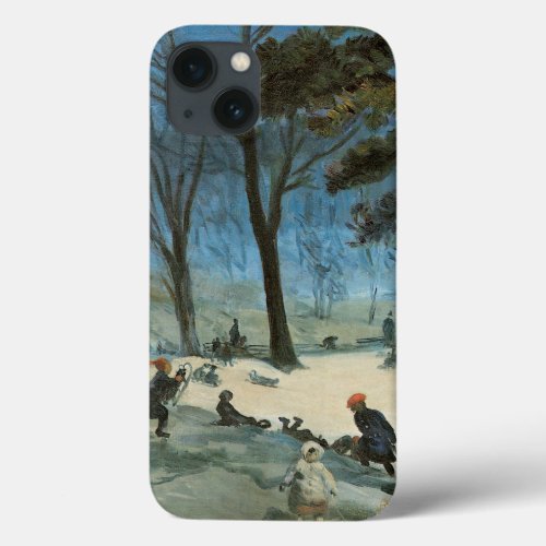 Vintage Christmas Central Park in Winter Glackens iPhone 13 Case