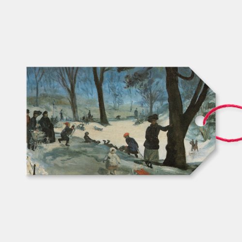 Vintage Christmas Central Park in Winter Glackens Gift Tags