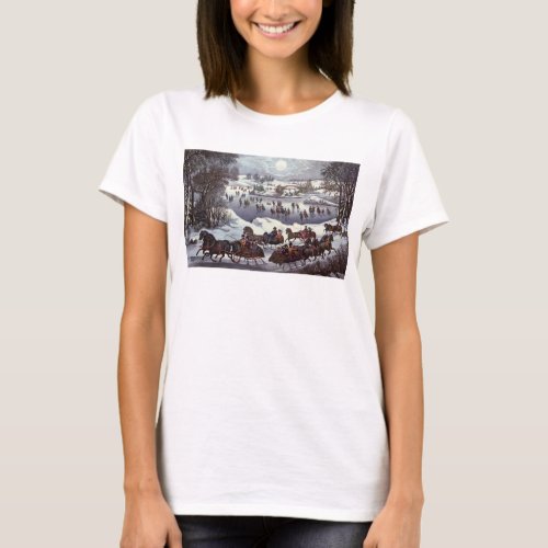 Vintage Christmas Central Park in Winter T_Shirt