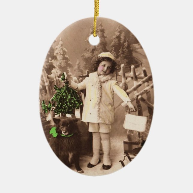 Vintage Christmas Ceramic Ornament (Front)