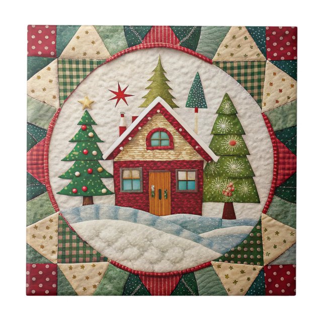 Vintage Christmas Ceramic Tile (Front)