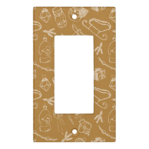 vintage christmas chalk toys hand drawn light switch cover