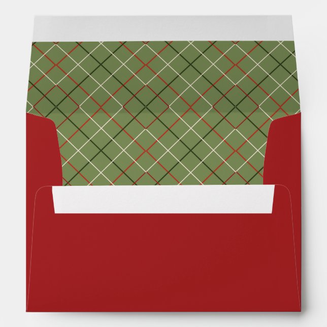Vintage Christmas Check Pattern Envelope (Back (Bottom))
