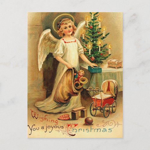 Vintage Christmas Cherub Postcard