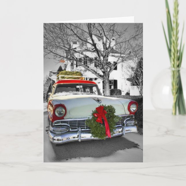 Vintage Christmas Chevy Holiday Card (Front)