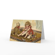 Vintage Christmas Child and Dog