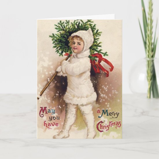 Vintage Christmas Child Holiday Card