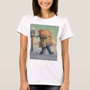 Vintage Christmas, Child with Large Package T-Shirt