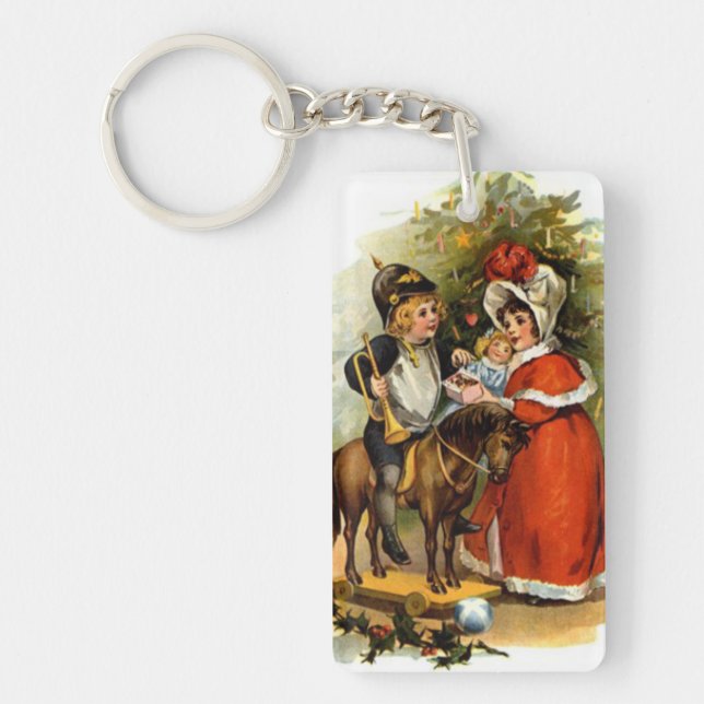 Vintage Christmas Children Keychain (Front)