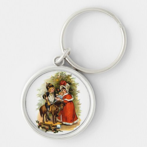 Vintage Christmas Children Keychain