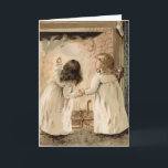 Vintage Christmas Children Looking For Santa Holiday Card<br><div class="desc">Vintage Christmas image</div>