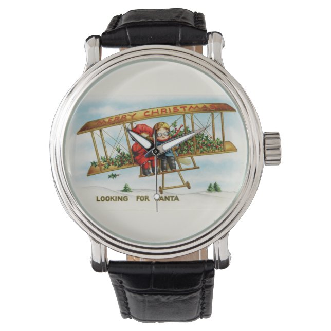 Vintage Christmas Children Looking For Santa Watch (Front)