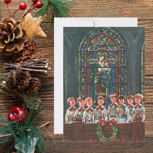 Vintage Christmas Children Sing Choir Invitation