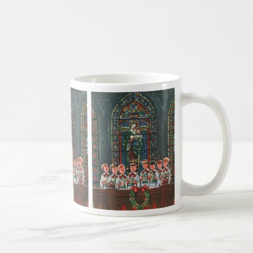 Vintage Christmas Children Singing Choir in Church Coffee Mug