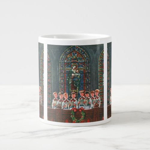 Vintage Christmas Children Singing Choir in Church Giant Coffee Mug