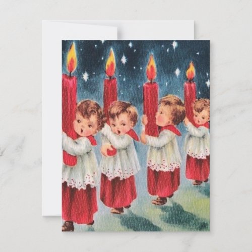 Vintage Christmas Choir Candles Holiday Card